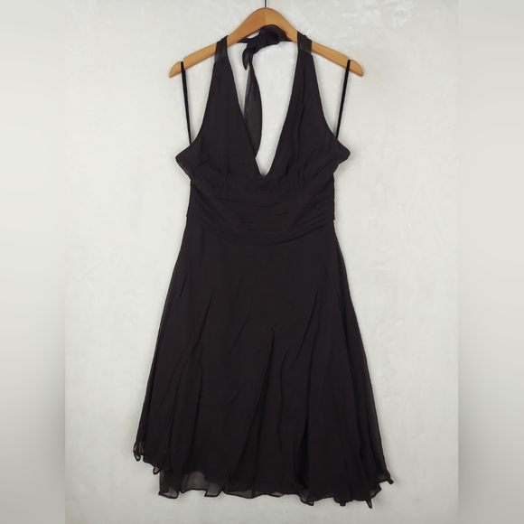 Bobbie Bee Dresses & Skirts - Robbie Bee 90s Y2K Halter Silk Dress Womens Size 12 Whimsigoth